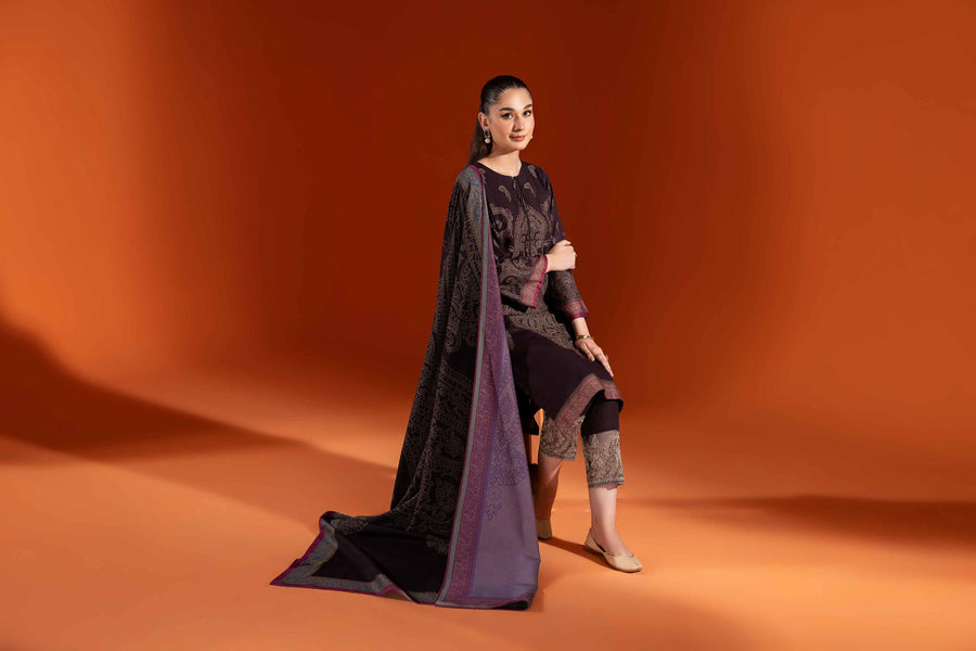 Nishat Sunehray Din Embroidered Jacquard Unstitched 3Pc Suit - 42303403