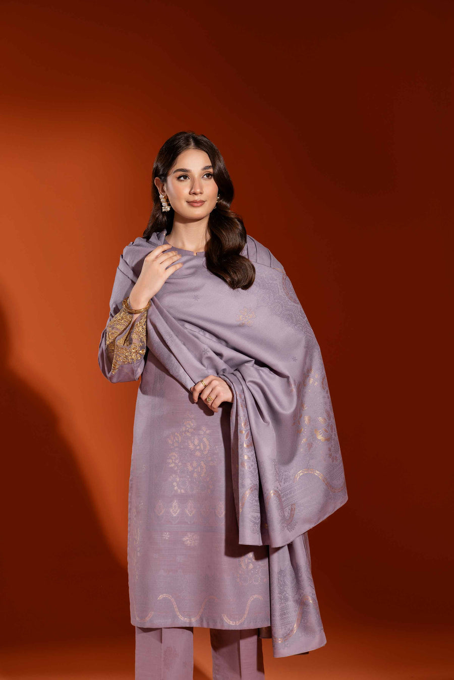 Nishat Sunehray Din Embroidered Jacquard Unstitched 3Pc Suit - 42303405