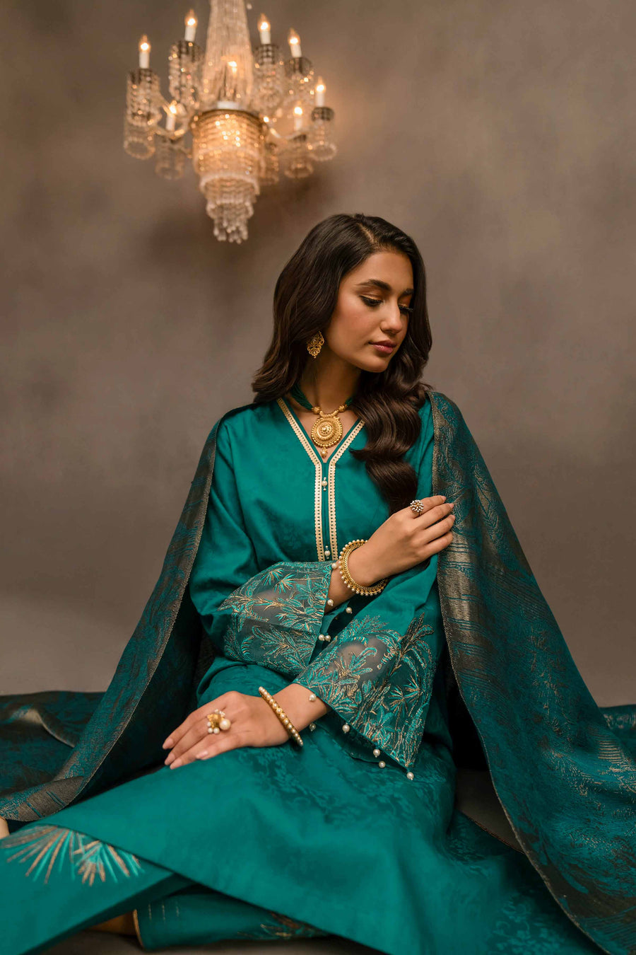 Nishat With You Unstitched Embroidered Jacquard 3Pc Suit - 42303407