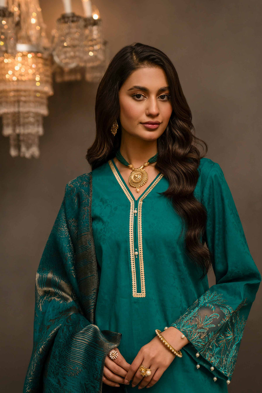 Nishat With You Unstitched Embroidered Jacquard 3Pc Suit - 42303407
