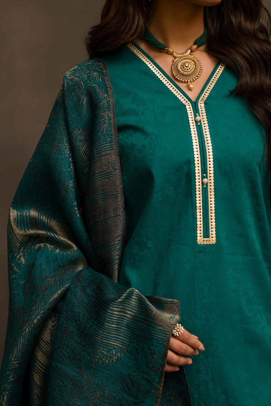 Nishat With You Unstitched Embroidered Jacquard 3Pc Suit - 42303407