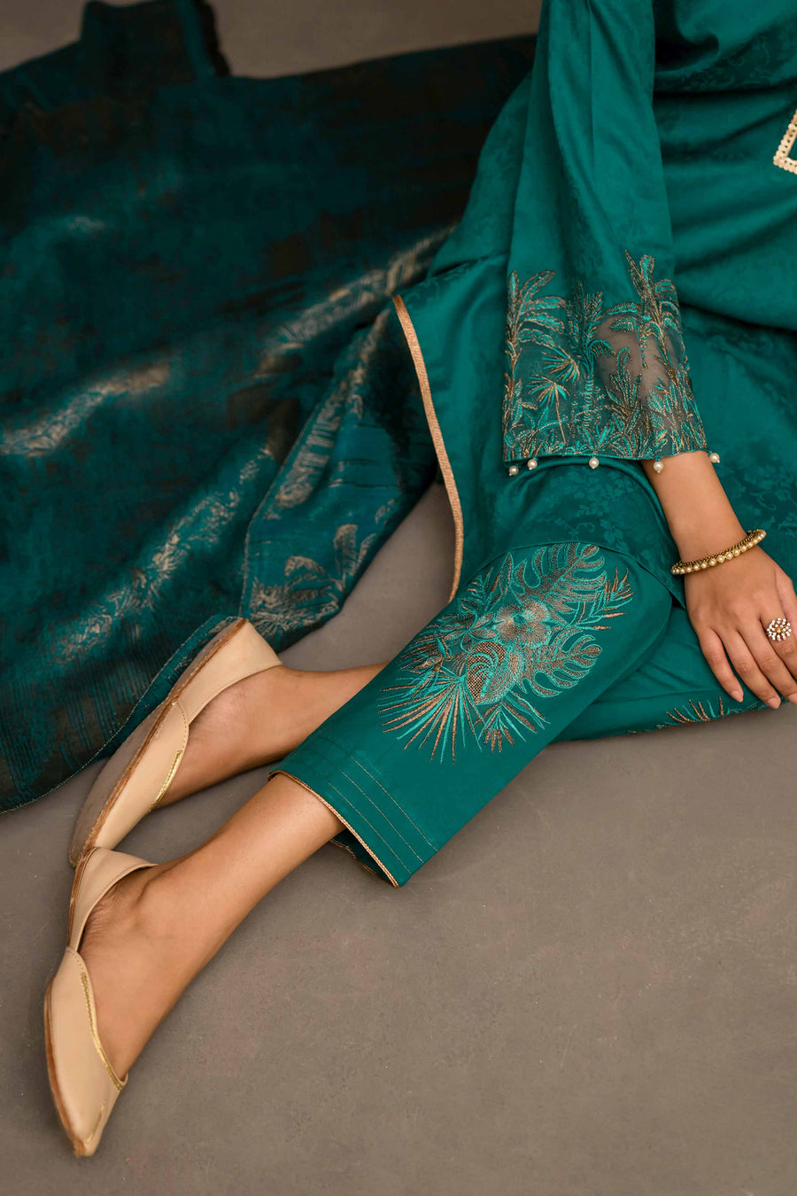Nishat With You Unstitched Embroidered Jacquard 3Pc Suit - 42303407
