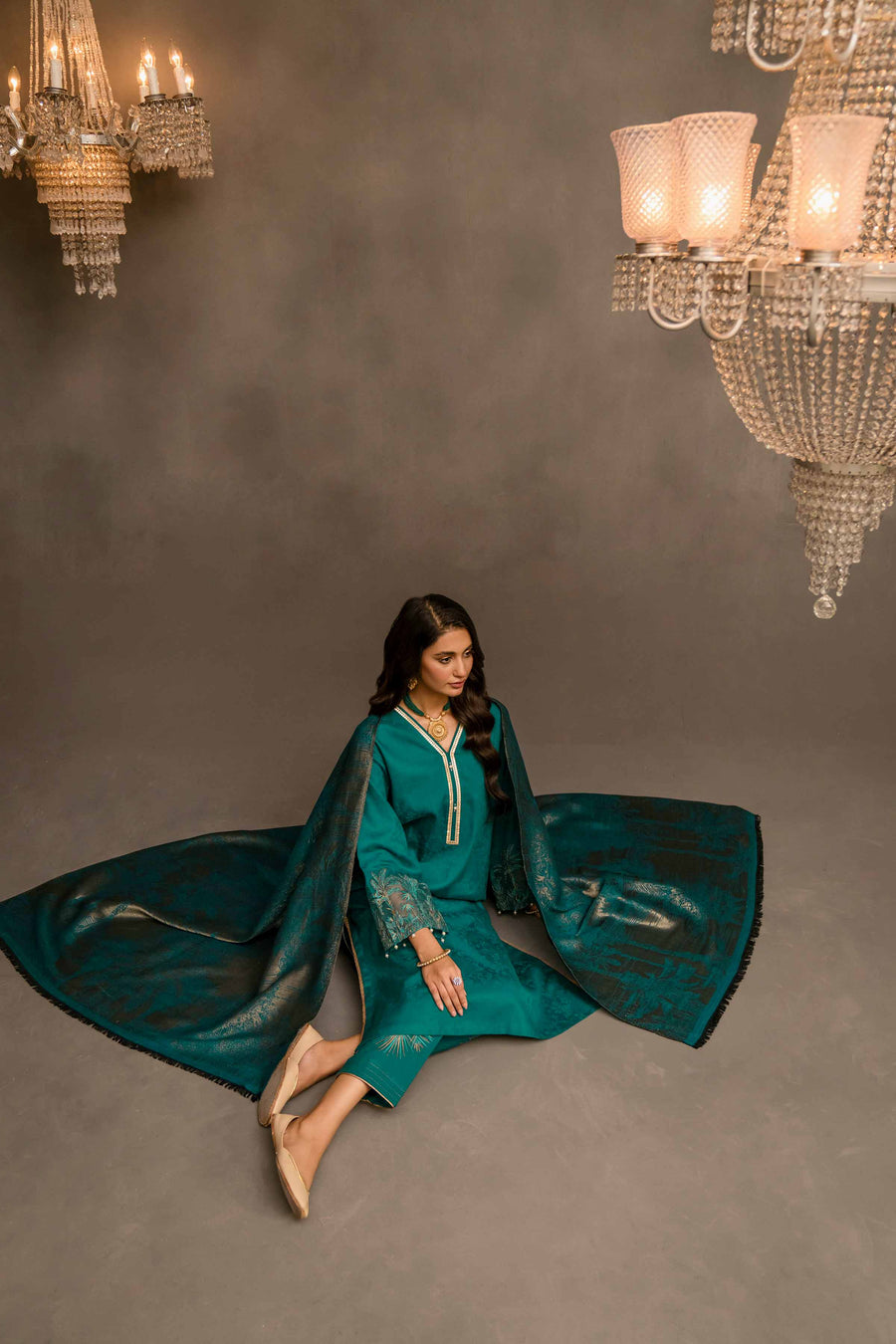 Nishat With You Unstitched Embroidered Jacquard 3Pc Suit - 42303407