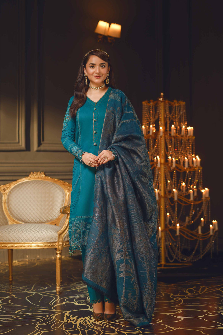 Nishat With You Unstitched Embroidered Jacquard 3Pc Suit - 42303407