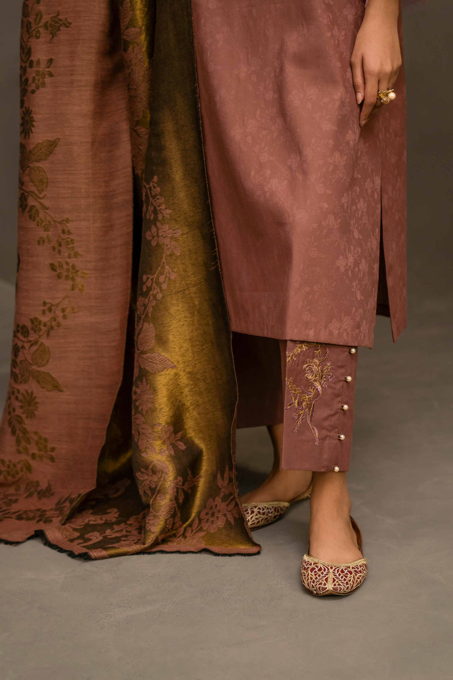 Nishat With You Unstitched Embroidered Jacquard 3Pc Suit - 42303408