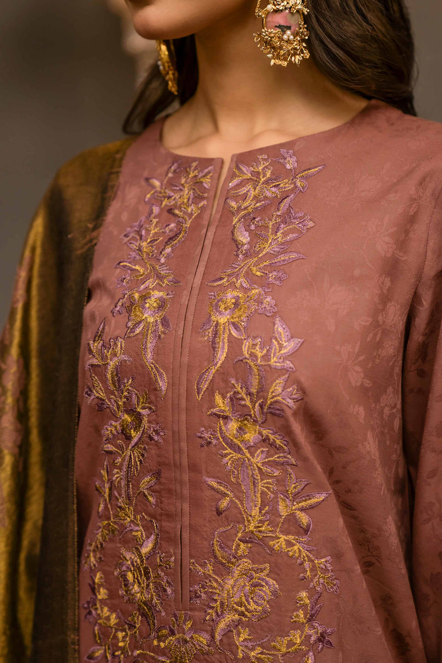 Nishat With You Unstitched Embroidered Jacquard 3Pc Suit - 42303408