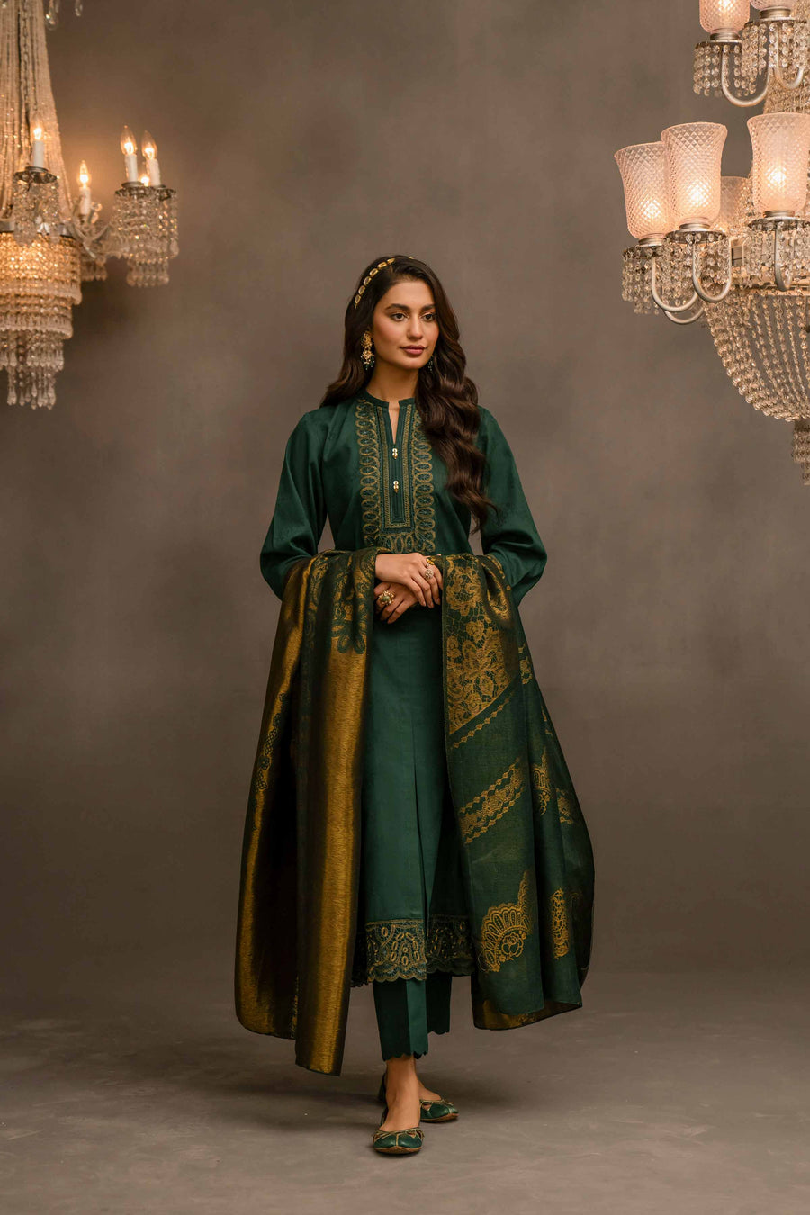 Nishat With You Unstitched Embroidered Jacquard 3Pc Suit - 42303411