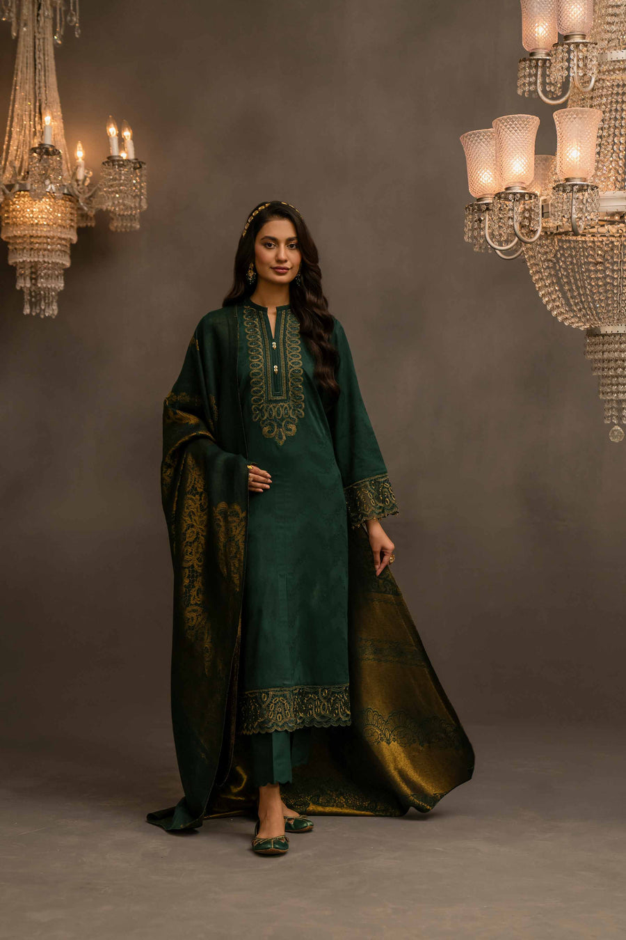 Nishat With You Unstitched Embroidered Jacquard 3Pc Suit - 42303411