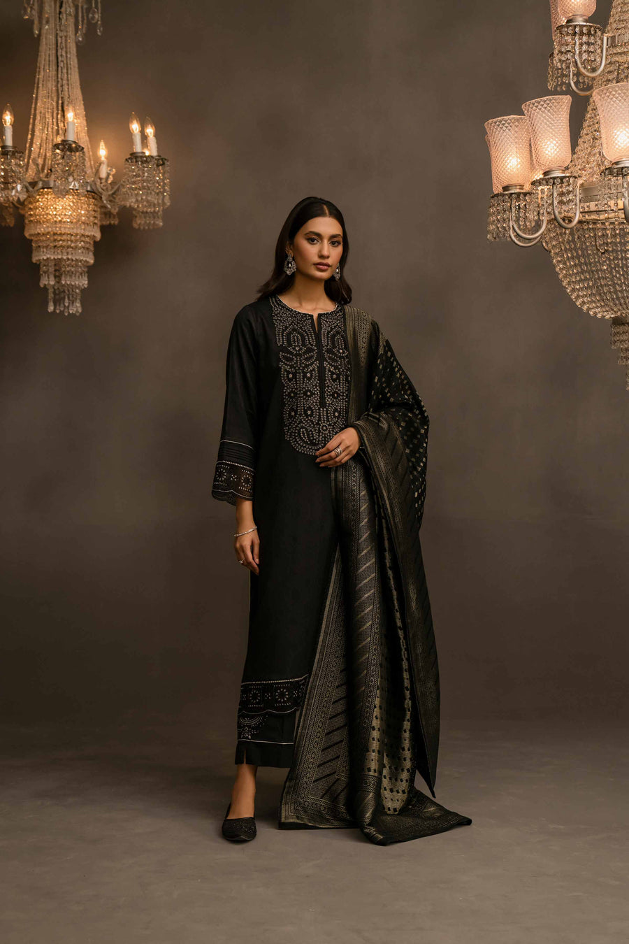 Nishat With You Unstitched Embroidered Jacquard 3Pc Suit - 42303413