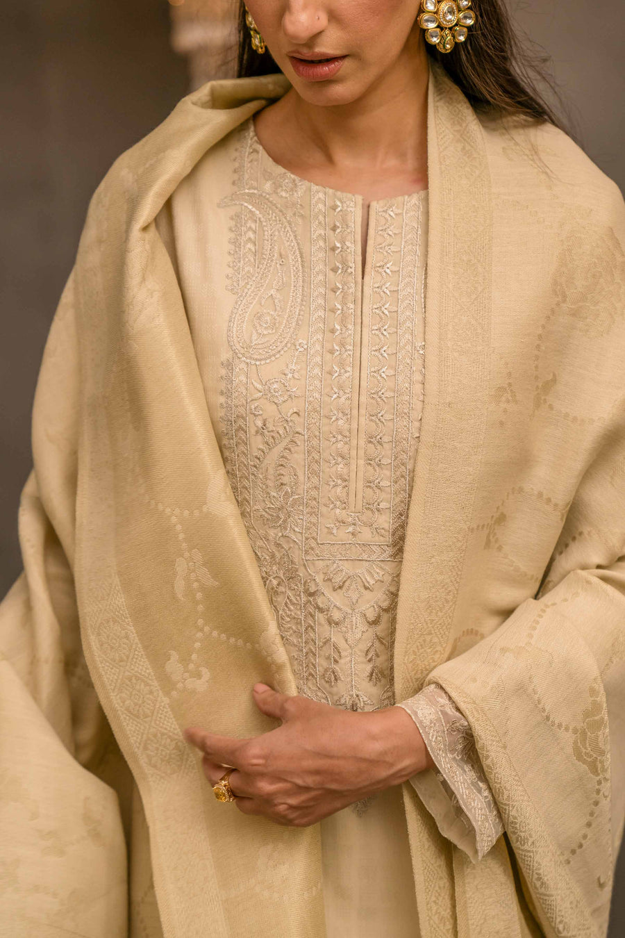 Nishat With You Unstitched Embroidered Jacquard 3Pc Suit - 42303415