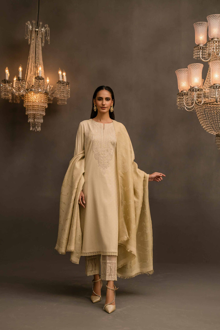 Nishat With You Unstitched Embroidered Jacquard 3Pc Suit - 42303415