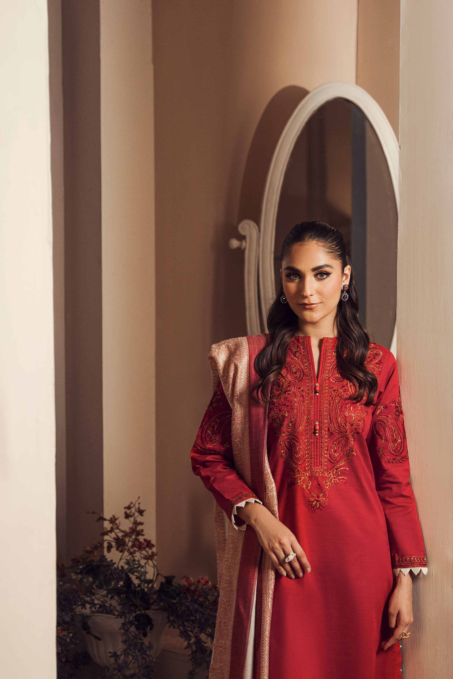 Nishat With You Unstitched Embroidered Khaddar 3Pc Suit - 42303416