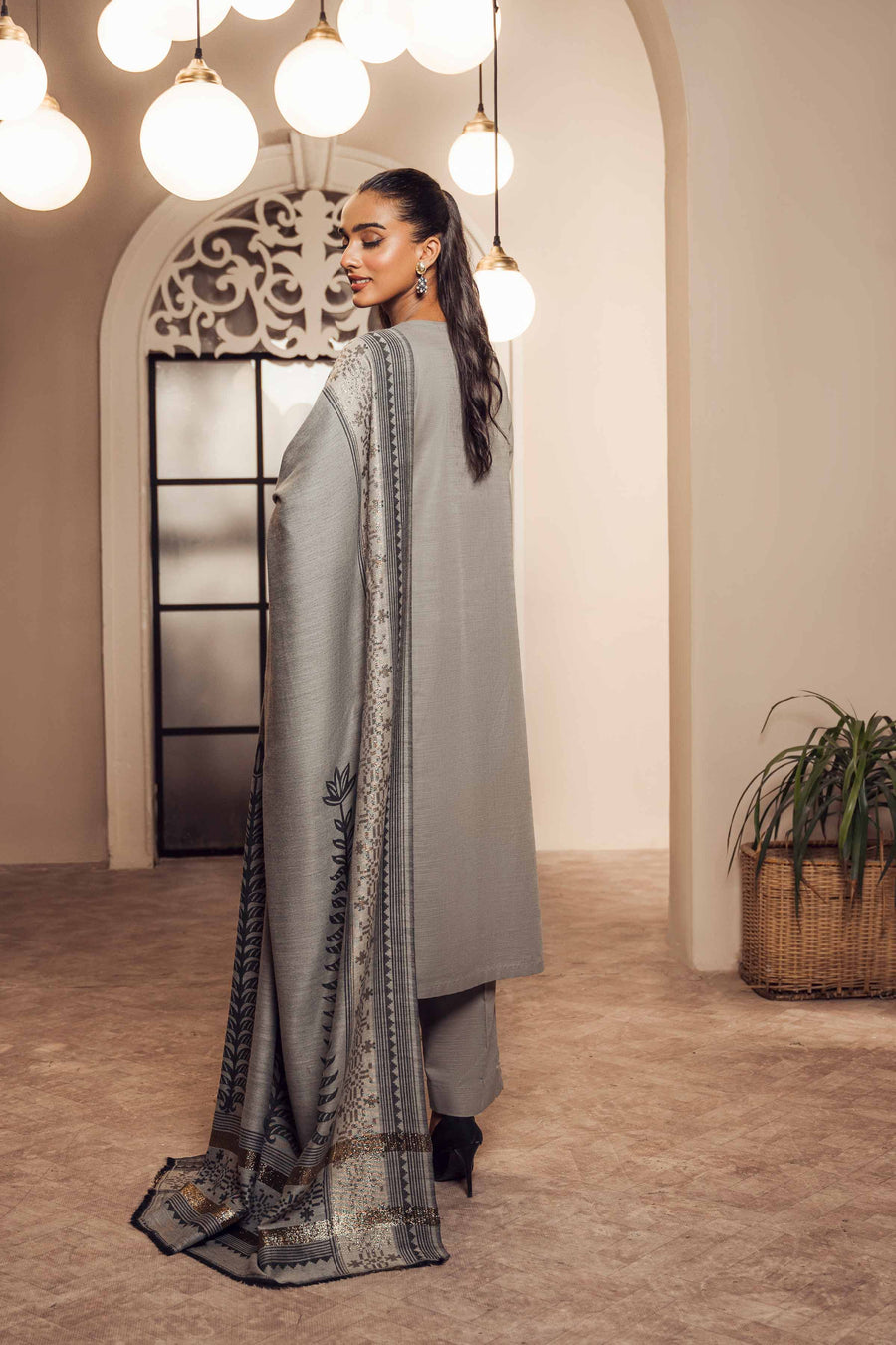 Nishat With You Unstitched Embroidered Khaddar 3Pc Suit - 42303418