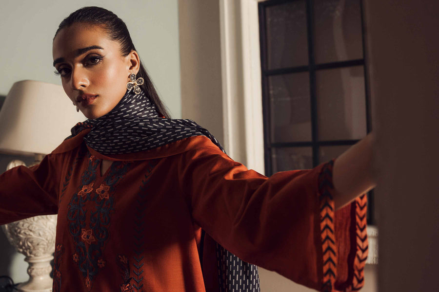Nishat With You Unstitched Embroidered Khaddar 3Pc Suit - 42303421