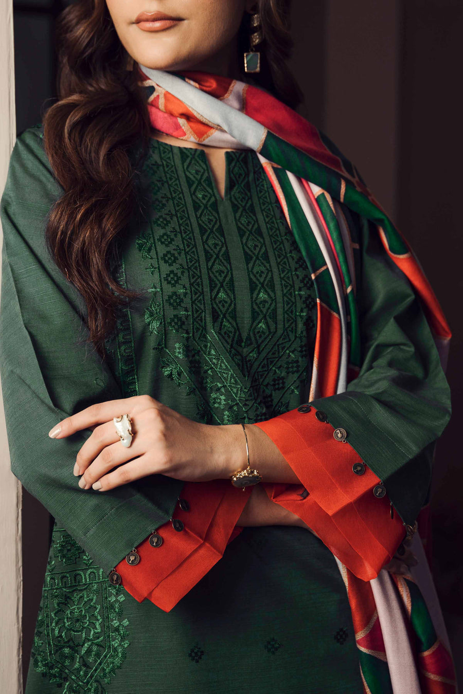 Nishat With You Unstitched Embroidered Khaddar 3Pc Suit - 42303423