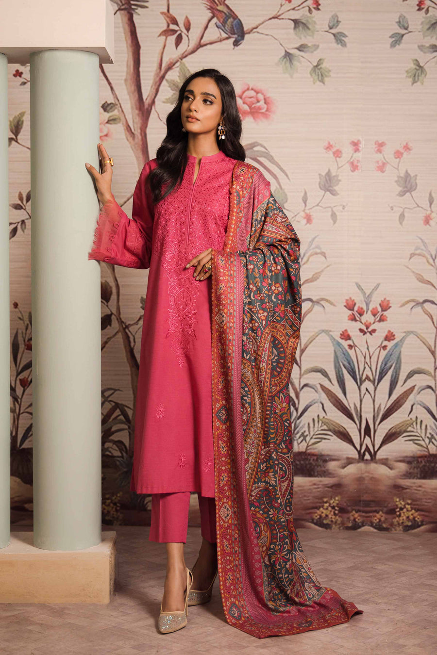 Nishat With You Unstitched Embroidered Khaddar 3Pc Suit - 42303424