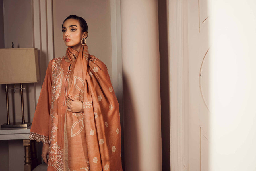 Nishat With You Unstitched Embroidered Khaddar 3Pc Suit - 42303425