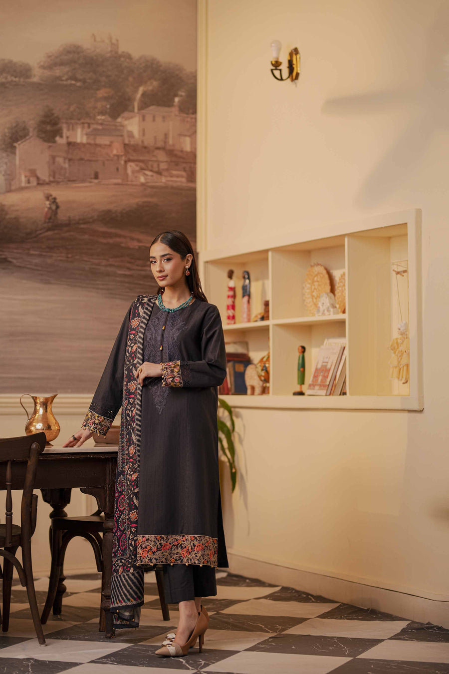 Nishat With You Unstitched Embroidered Jacquard 3Pc Suit - 42303446