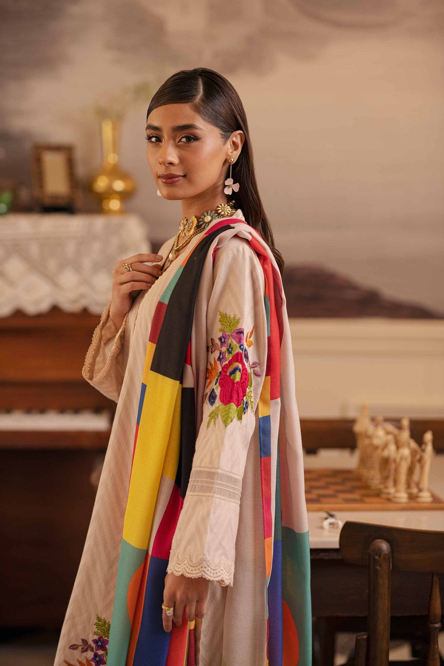 Nishat With You Unstitched Embroidered Jacquard 3Pc Suit - 42303452