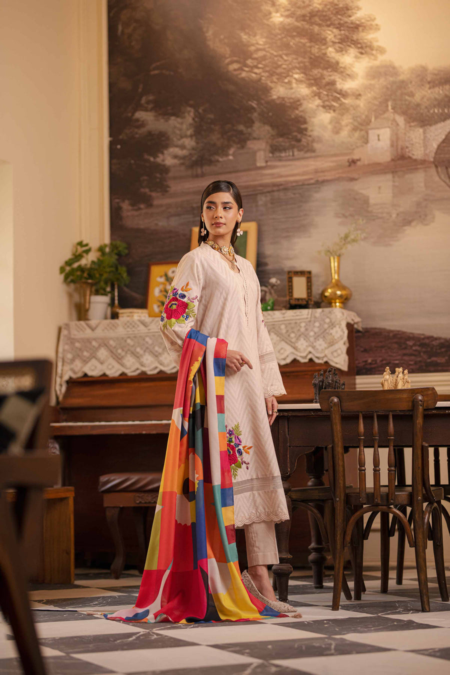 Nishat With You Unstitched Embroidered Jacquard 3Pc Suit - 42303452