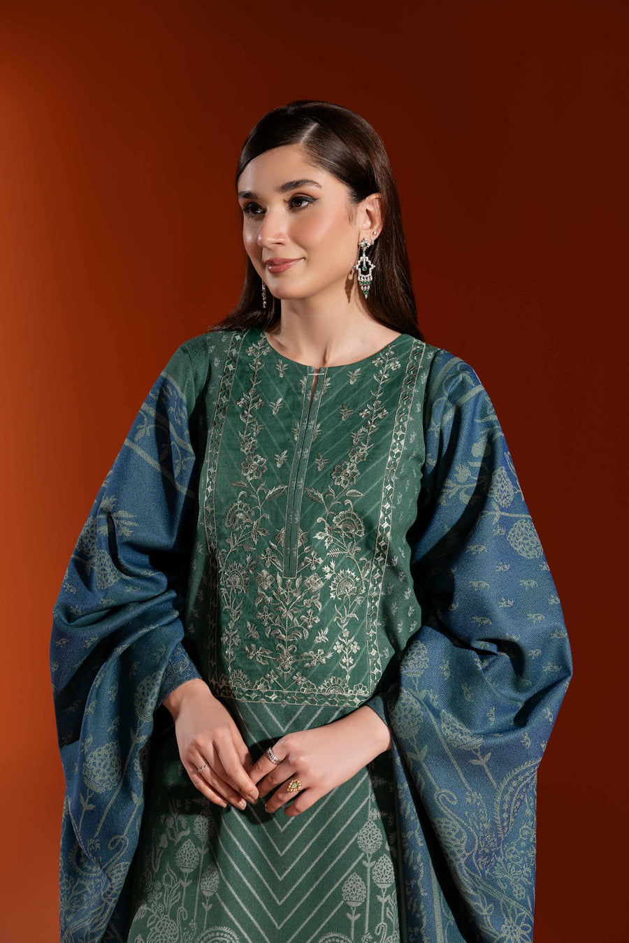 Nishat Sunehray Din Embroidered Jacquard Unstitched 3Pc Suit - 42303459