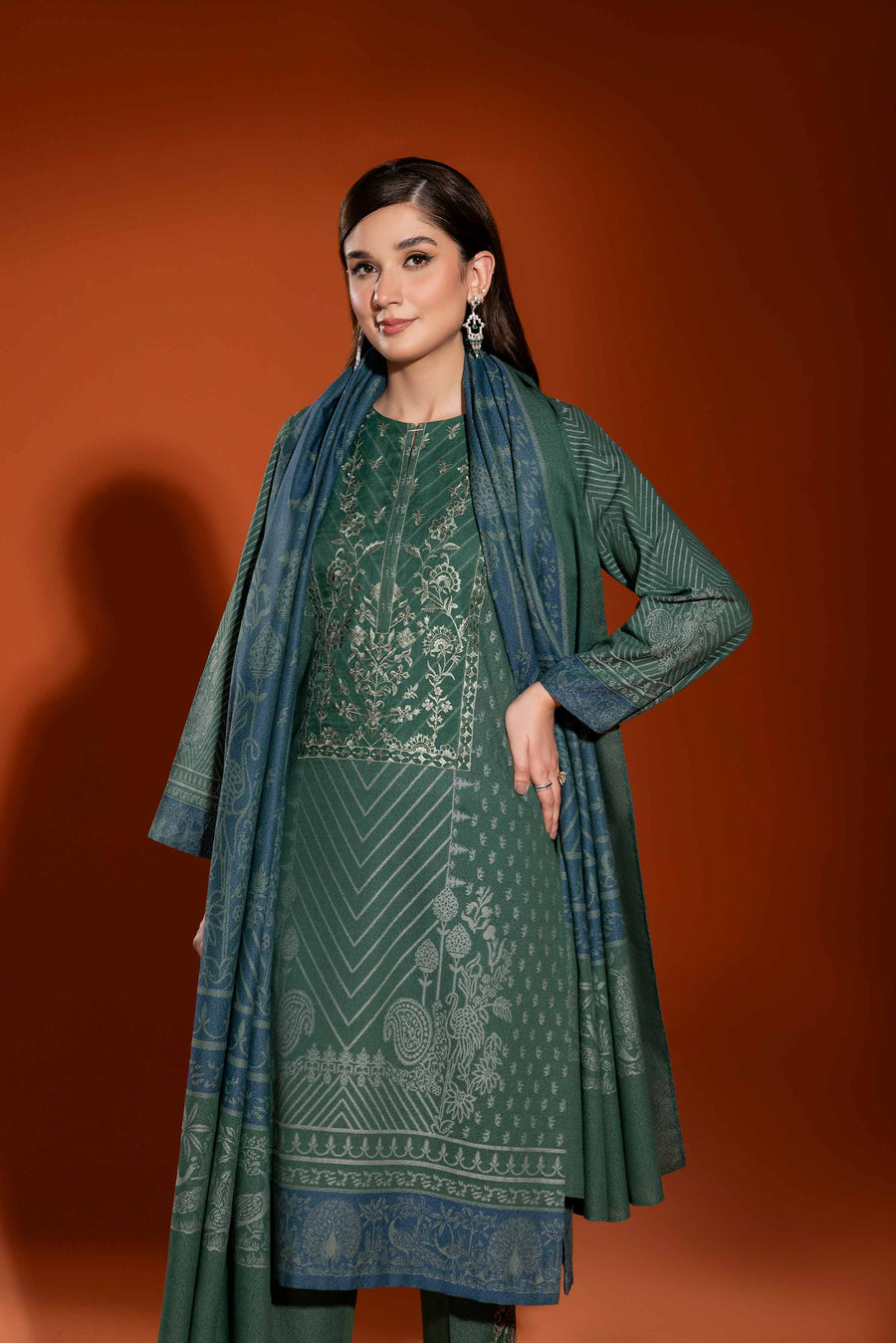 Nishat Sunehray Din Embroidered Jacquard Unstitched 3Pc Suit - 42303459