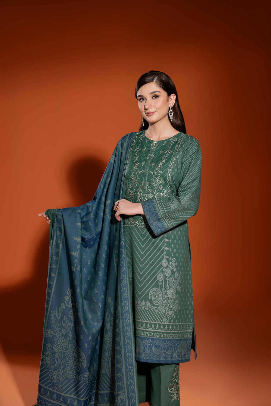 Nishat Sunehray Din Embroidered Jacquard Unstitched 3Pc Suit - 42303459