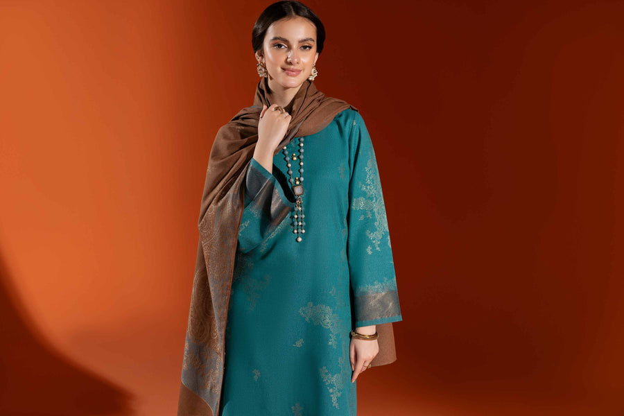 Nishat Sunehray Din Embroidered Jacquard Unstitched 3Pc Suit - 42303460