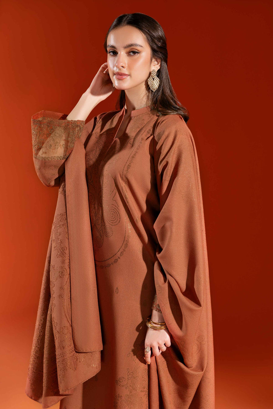 Nishat Winter Embroidered Jacquard Unstitched 3Pc Suit - 42303461
