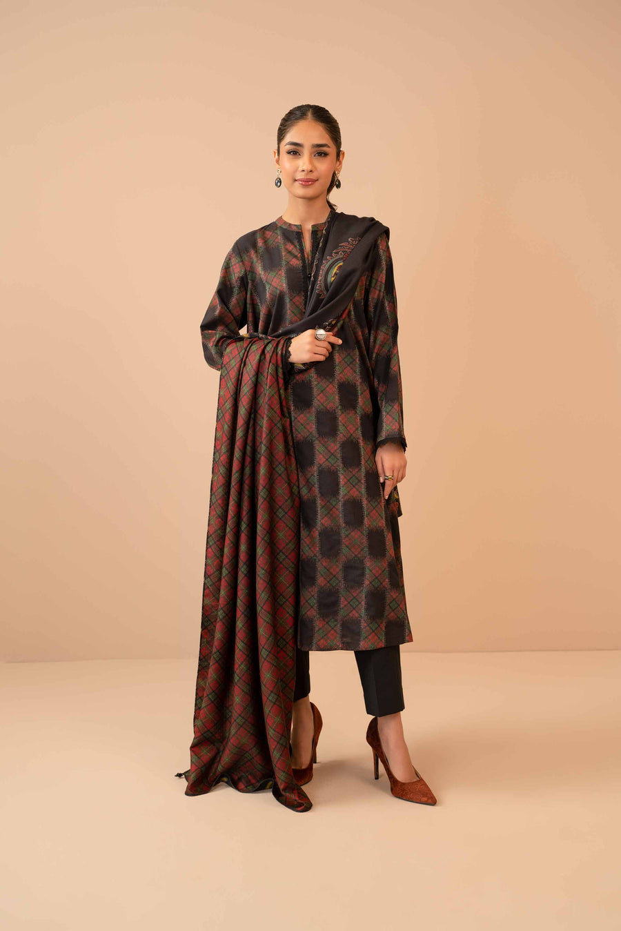 Nishat Winter Printed Jacquard Unstitched 3Pc Suit - 42303463