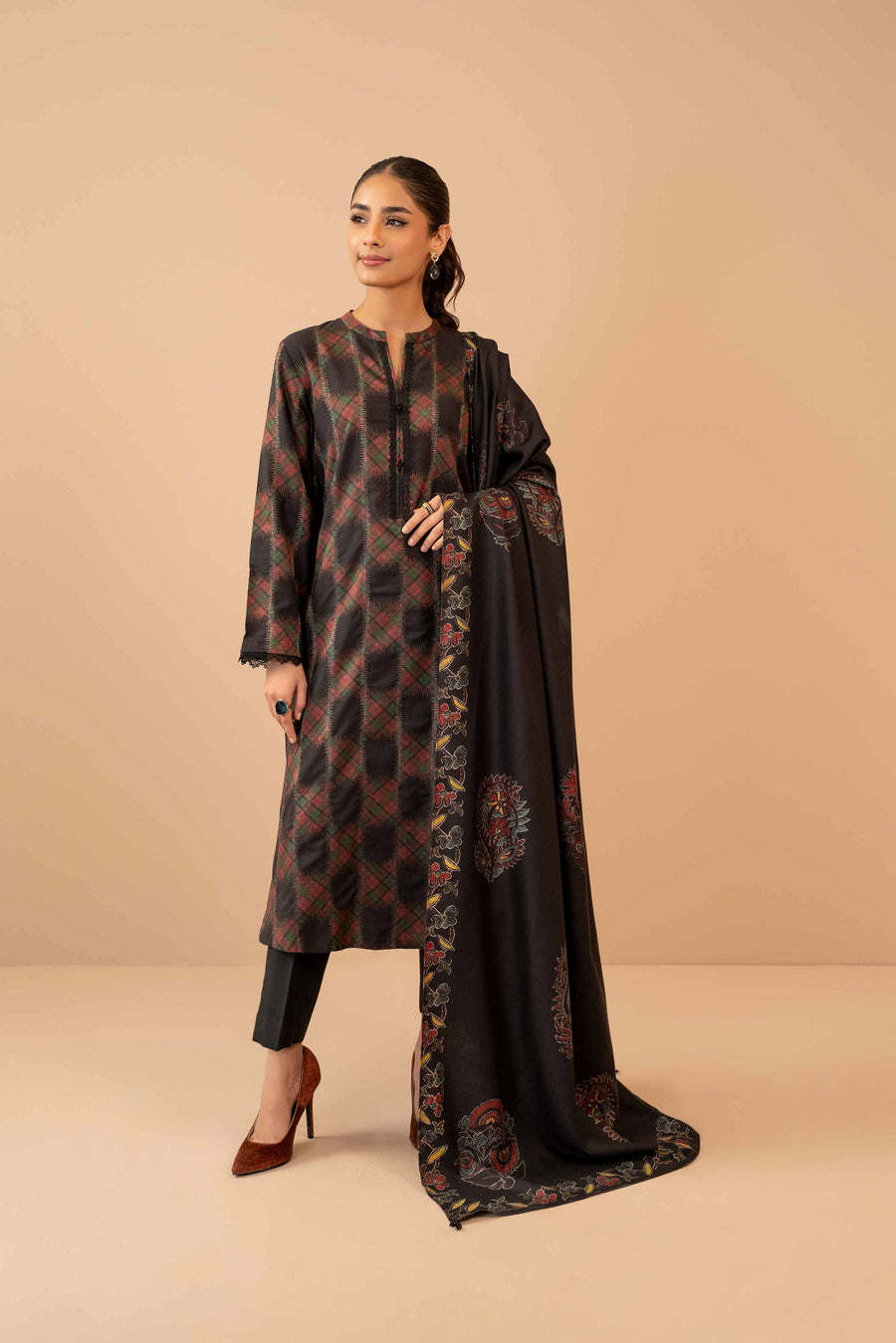 Nishat Winter Printed Jacquard Unstitched 3Pc Suit - 42303463