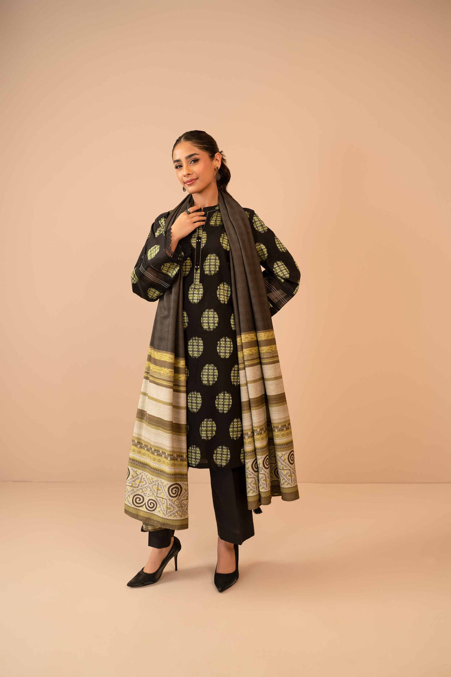 Nishat Winter Printed Jacquard Unstitched 3Pc Suit - 42303464
