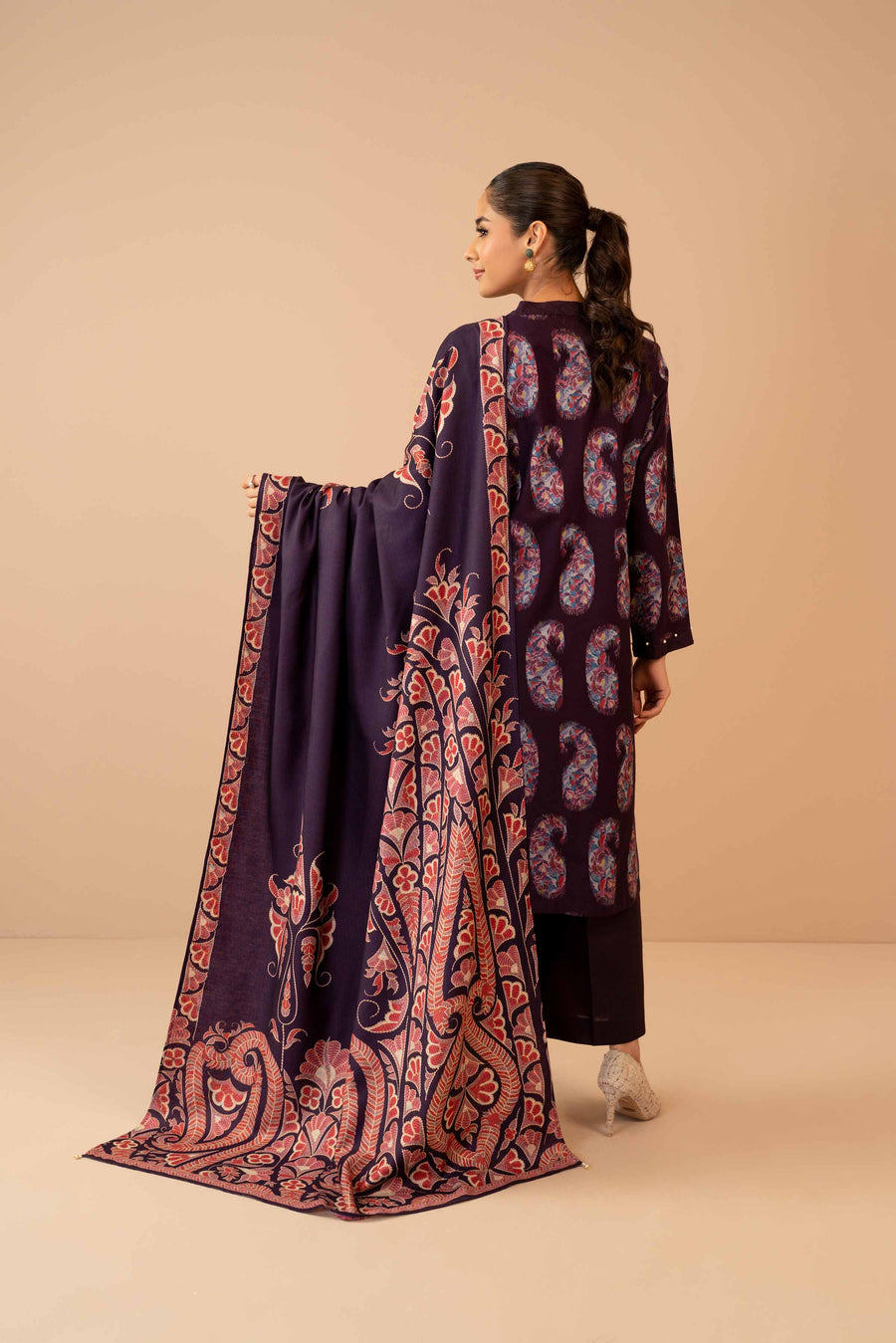 Nishat Winter Printed Jacquard Unstitched 3Pc Suit - 42303467