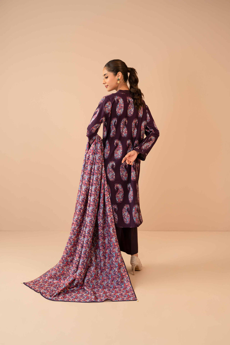 Nishat Winter Printed Jacquard Unstitched 3Pc Suit - 42303467