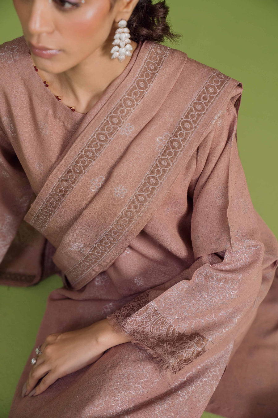 Nishat Winter Embroidered Jacquard Unstitched 3Pc Suit - 42304119