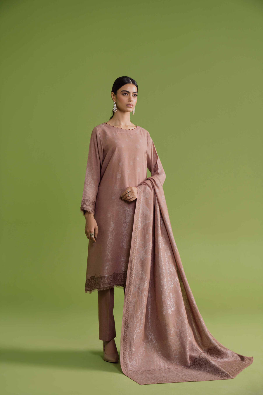 Nishat Winter Embroidered Jacquard Unstitched 3Pc Suit - 42304119
