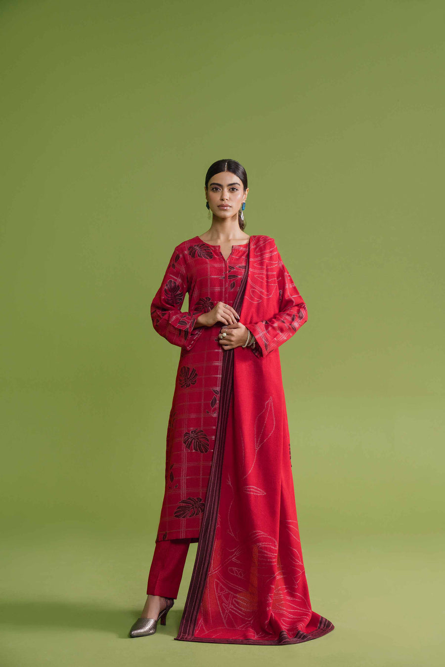 Nishat Winter Embroidered Jacquard Unstitched 3Pc Suit - 42304121