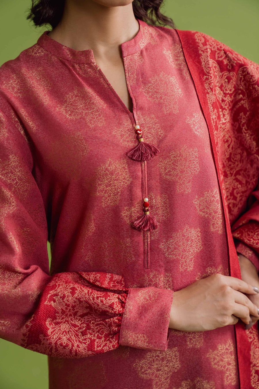 Nishat Winter Embroidered Jacquard Unstitched 3Pc Suit - 42304122