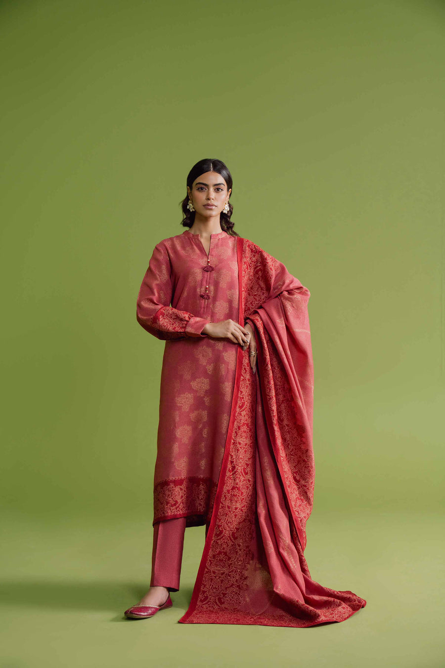 Nishat Winter Embroidered Jacquard Unstitched 3Pc Suit - 42304122