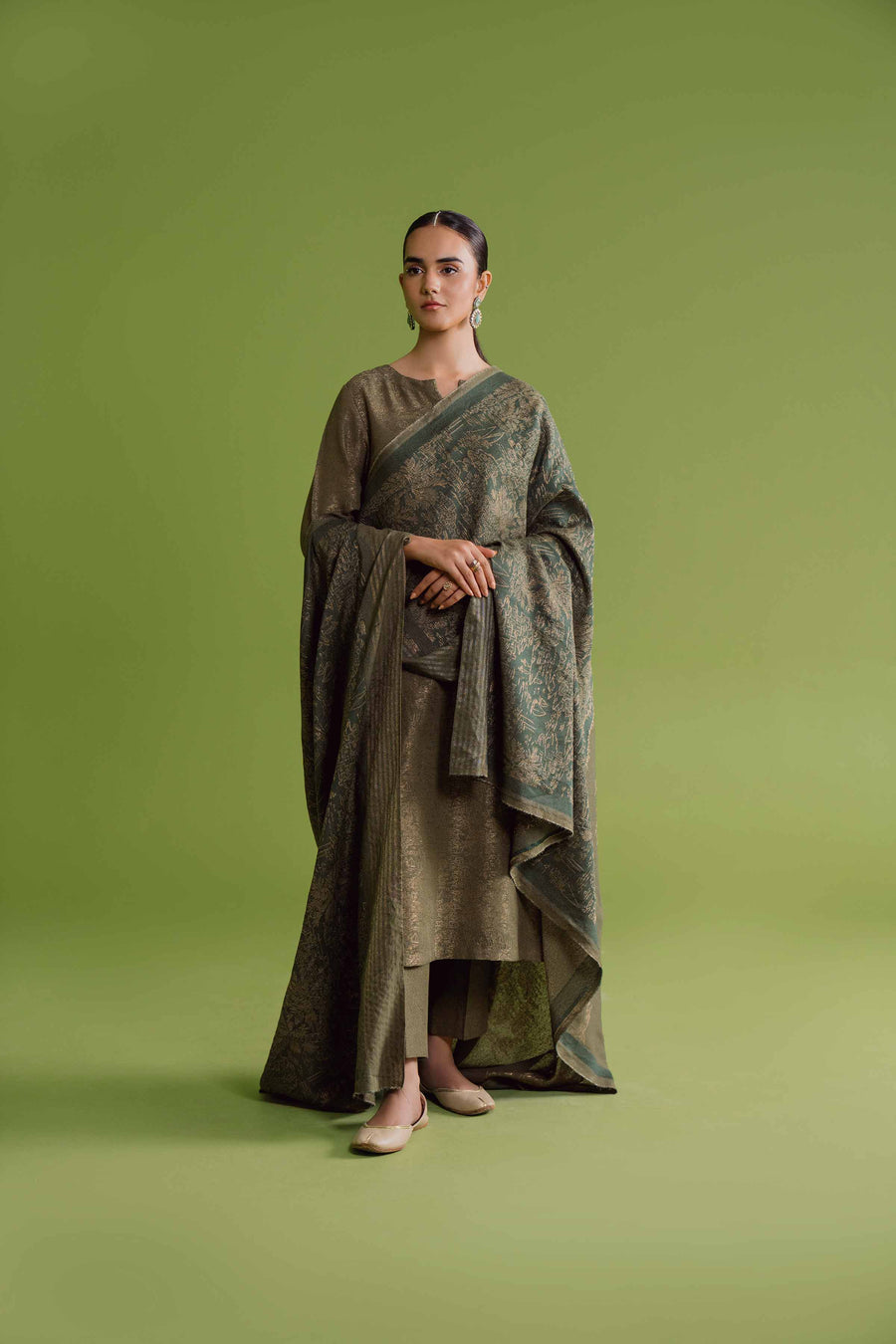 Nishat Winter Embroidered Jacquard Unstitched 3Pc Suit - 42304123
