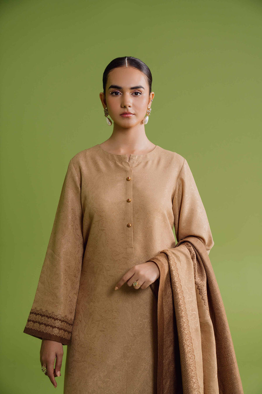 Nishat Winter Embroidered Jacquard Unstitched 3Pc Suit - 42304124