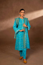 Nishat Winter Printed Khaddar Unstitched 3Pc Suit - 42306491