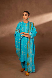Nishat Winter Printed Khaddar Unstitched 3Pc Suit - 42306491