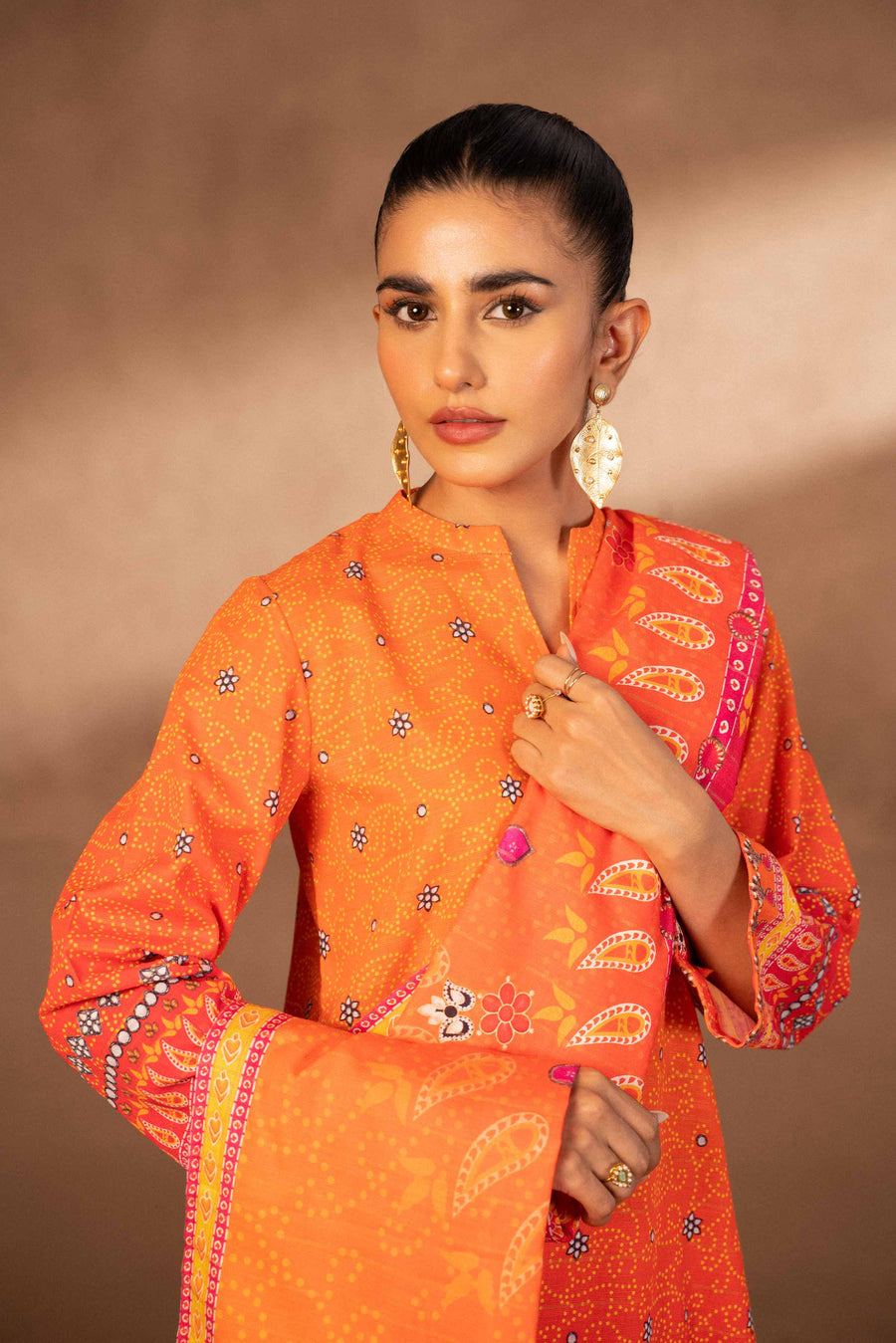 Nishat Winter Printed Khaddar Unstitched 3Pc Suit - 42306495