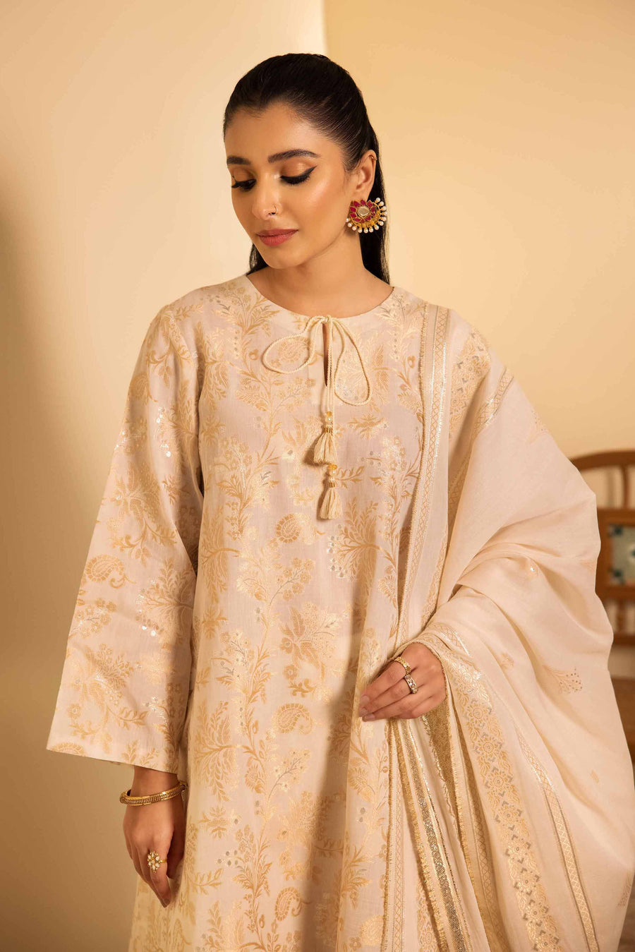 Nishat Spring it on Embroidered Jacquard Unstitched 2Pc Suit - 42401007