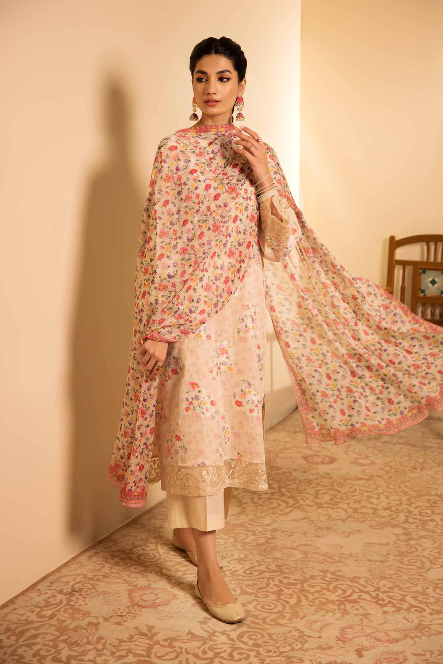 Nishat Spring it on Embroidered Jacquard Unstitched 3Pc Suit - 42401017
