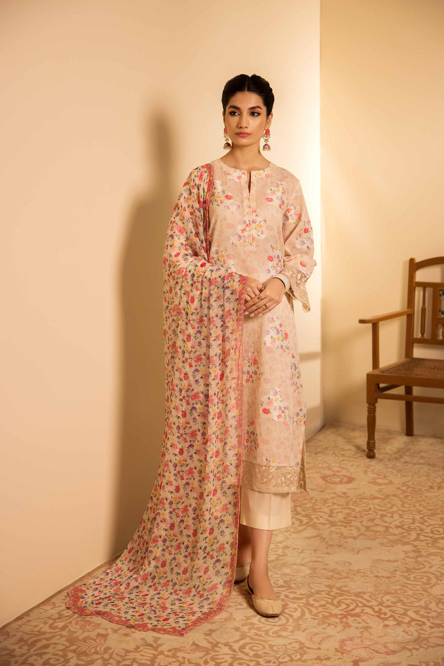 Nishat Spring it on Embroidered Jacquard Unstitched 3Pc Suit - 42401017