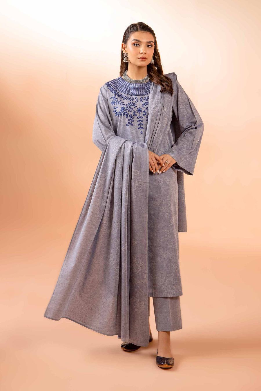Nishat Spring it on Embroidered Jacquard Unstitched 3Pc Suit - 42401022