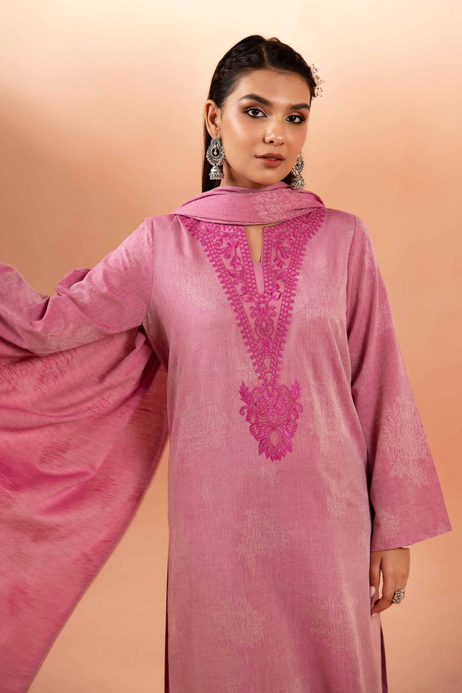 Nishat Spring it on Embroidered Jacquard Unstitched 3Pc Suit - 42401023