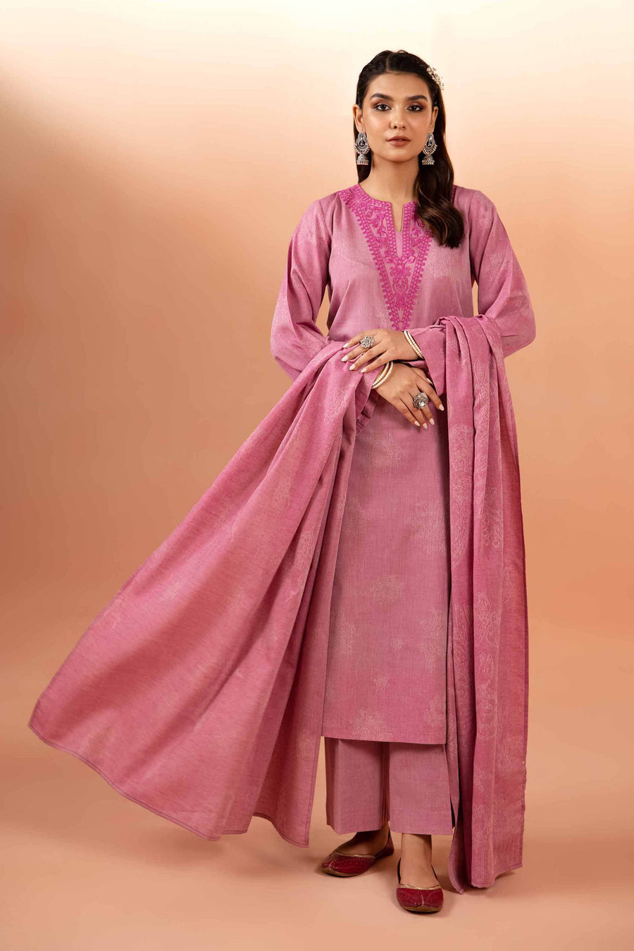 Nishat Spring it on Embroidered Jacquard Unstitched 3Pc Suit - 42401023